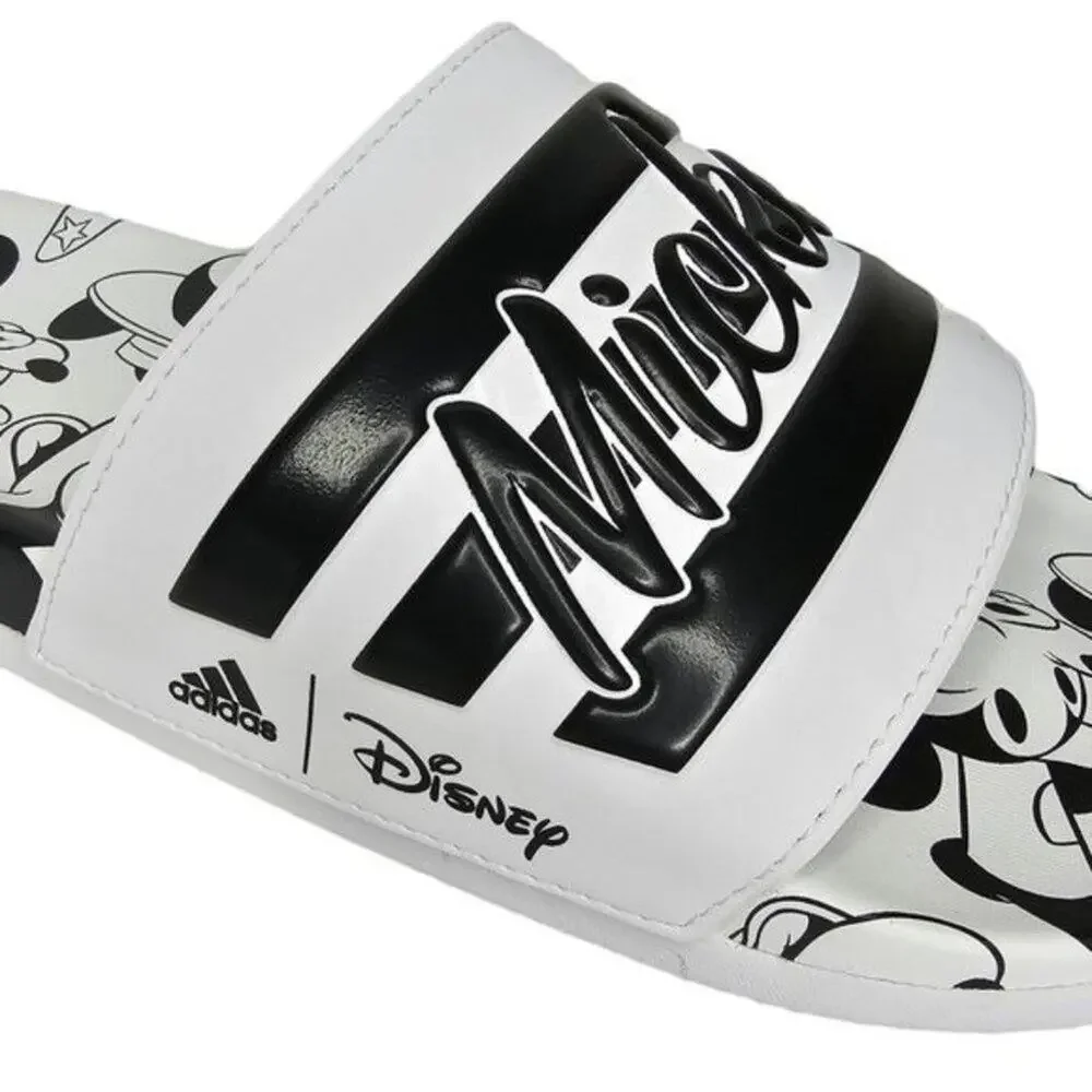 NWT Adidas Slides Mens Size 12 Disney Mickey Mouse Adilette Comfort Black White - Picture 9 of 15